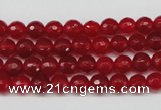 CCN1242 15.5 inches 6mm faceted round candy jade beads wholesale
