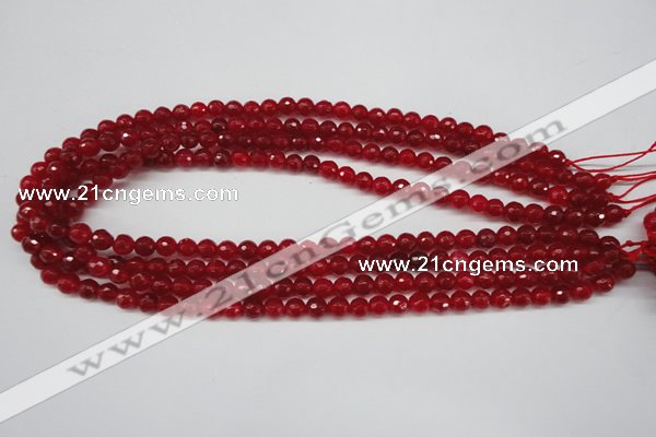 CCN1242 15.5 inches 6mm faceted round candy jade beads wholesale