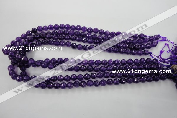 CCN1253 15.5 inches 8mm faceted round candy jade beads wholesale