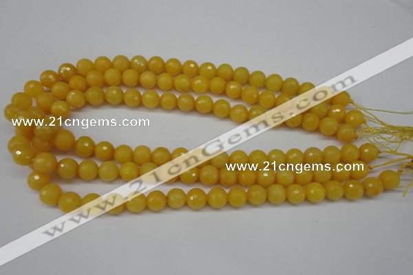 CCN1274 15.5 inches 10mm faceted round candy jade beads wholesale