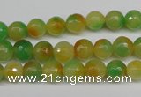 CCN1293 15.5 inches 8mm faceted round rainbow candy jade beads