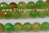 CCN1294 15.5 inches 10mm faceted round rainbow candy jade beads