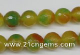 CCN1295 15.5 inches 12mm faceted round rainbow candy jade beads