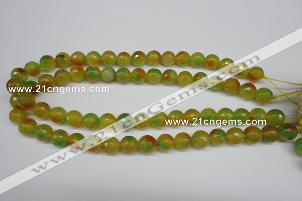 CCN1295 15.5 inches 12mm faceted round rainbow candy jade beads