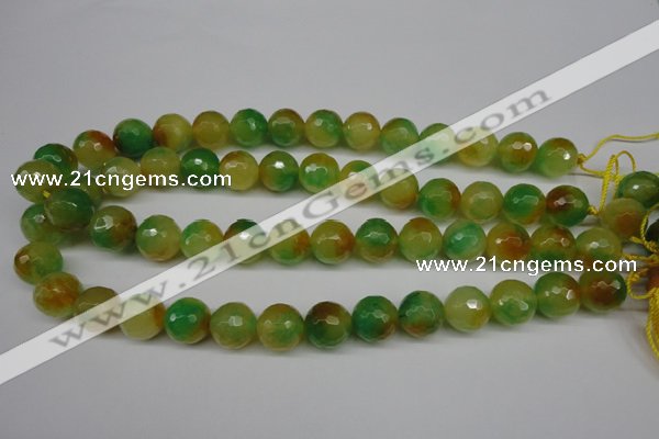 CCN1296 15.5 inches 14mm faceted round rainbow candy jade beads