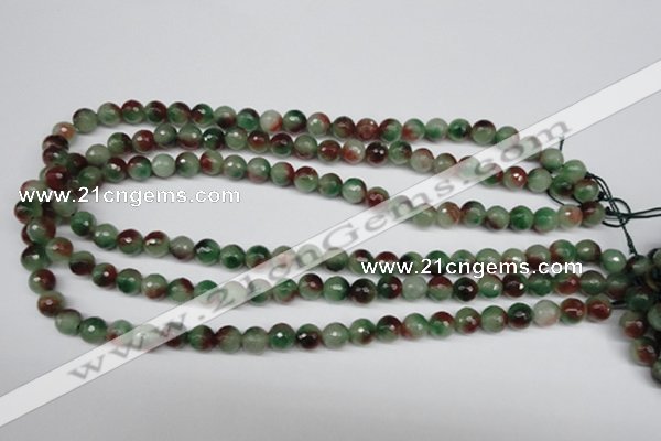 CCN1303 15.5 inches 8mm faceted round rainbow candy jade beads