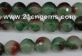 CCN1304 15.5 inches 10mm faceted round rainbow candy jade beads