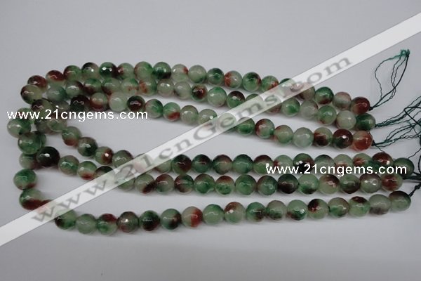 CCN1304 15.5 inches 10mm faceted round rainbow candy jade beads