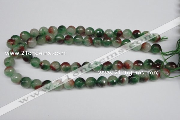 CCN1305 15.5 inches 12mm faceted round rainbow candy jade beads