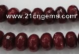 CCN1355 15.5 inches 8*12mm faceted rondelle candy jade beads