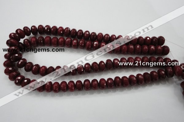 CCN1355 15.5 inches 8*12mm faceted rondelle candy jade beads