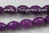 CCN1453 15.5 inches 10*14mm faceted rice candy jade beads wholesale