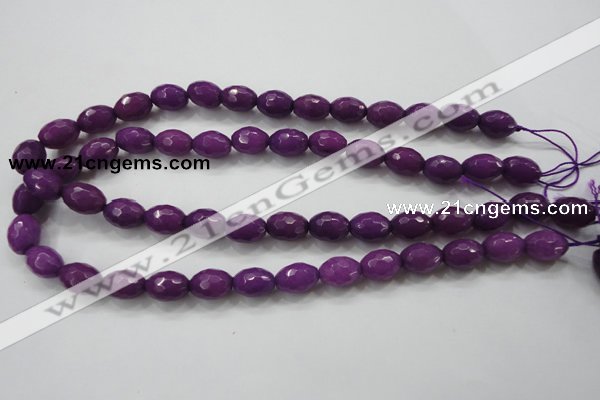 CCN1453 15.5 inches 10*14mm faceted rice candy jade beads wholesale