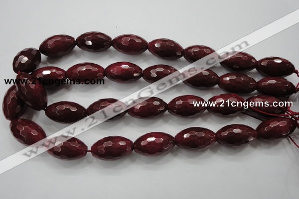 CCN1466 15.5 inches 15*25mm faceted rice candy jade beads wholesale