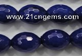 CCN1475 15.5 inches 13*18mm faceted rice candy jade beads wholesale