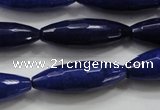 CCN1478 15.5 inches 10*30mm faceted rice candy jade beads wholesale