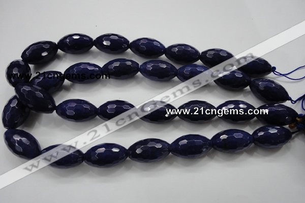 CCN1479 15.5 inches 15*25mm faceted rice candy jade beads wholesale