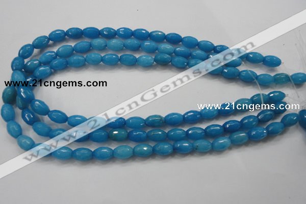 CCN1492 15.5 inches 8*12mm faceted rice candy jade beads wholesale