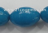 CCN1498 15.5 inches 20*30mm faceted rice candy jade beads wholesale