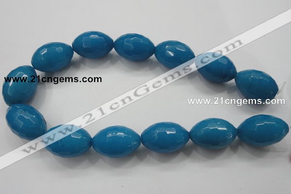 CCN1498 15.5 inches 20*30mm faceted rice candy jade beads wholesale