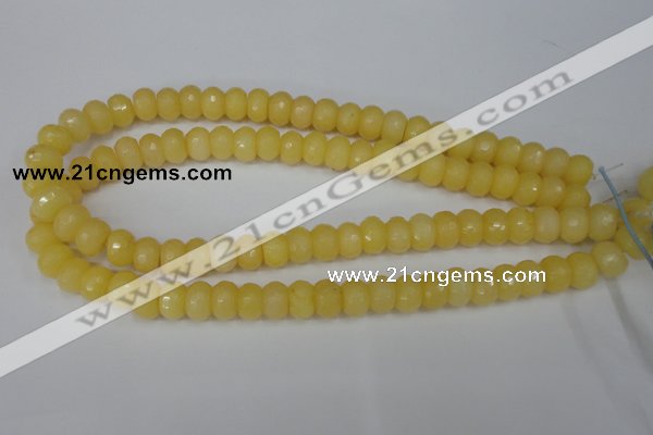 CCN151 15.5 inches 8*12mm faceted rondelle candy jade beads