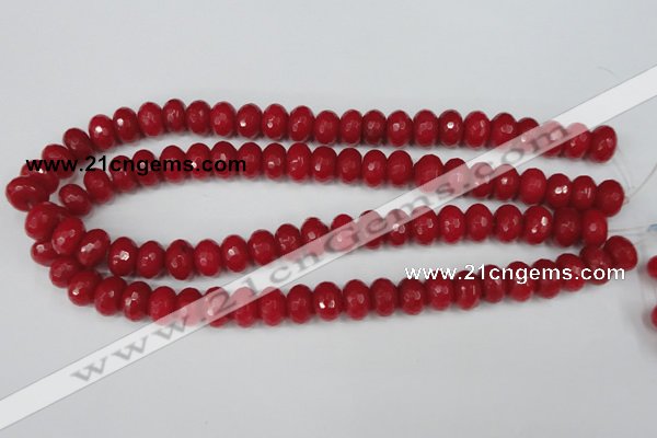 CCN153 15.5 inches 8*12mm faceted rondelle candy jade beads