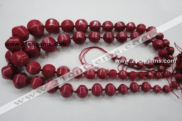 CCN1531 15.5 inches 8*8mm - 20*20mm pumpkin candy jade beads