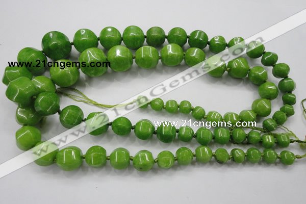 CCN1533 15.5 inches 8*8mm - 20*20mm pumpkin candy jade beads