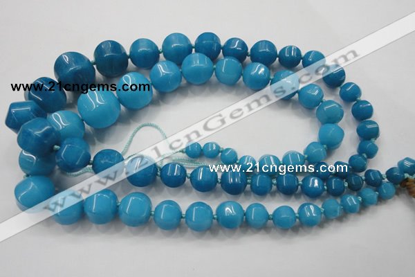 CCN1535 15.5 inches 8*8mm - 20*20mm pumpkin candy jade beads