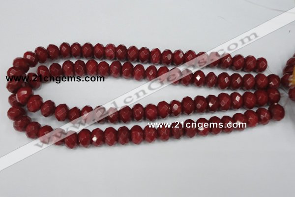 CCN154 15.5 inches 8*12mm faceted rondelle candy jade beads