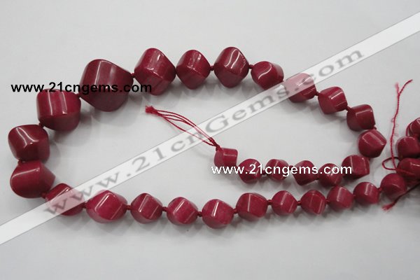 CCN1541 15.5 inches 10*14mm - 20*25mm twisted tetrahedron candy jade beads