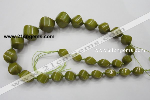 CCN1542 15.5 inches 10*14mm - 20*25mm twisted tetrahedron candy jade beads