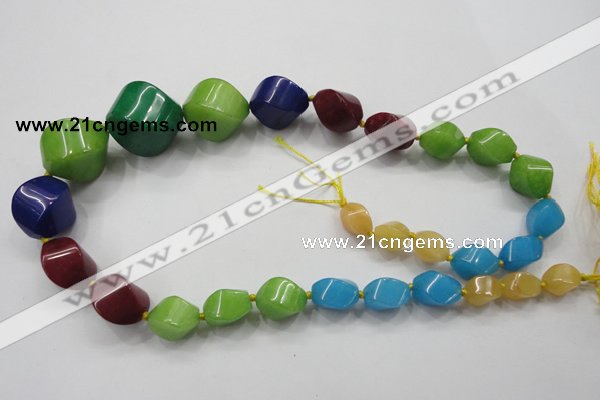 CCN1544 15.5 inches 10*14mm - 20*25mm twisted tetrahedron candy jade beads