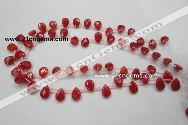 CCN1580 15.5 inches 10*14mm briolette candy jade beads wholesale