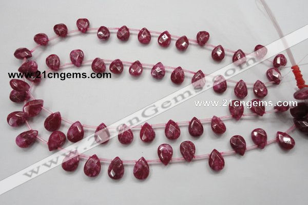 CCN1581 15.5 inches 10*14mm briolette candy jade beads wholesale