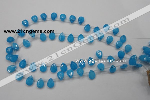 CCN1583 15.5 inches 10*14mm briolette candy jade beads wholesale