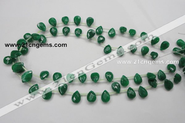 CCN1584 15.5 inches 10*14mm briolette candy jade beads wholesale