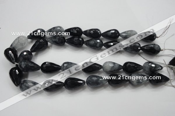 CCN1611 15.5 inches 15*25mm faceted teardrop candy jade beads