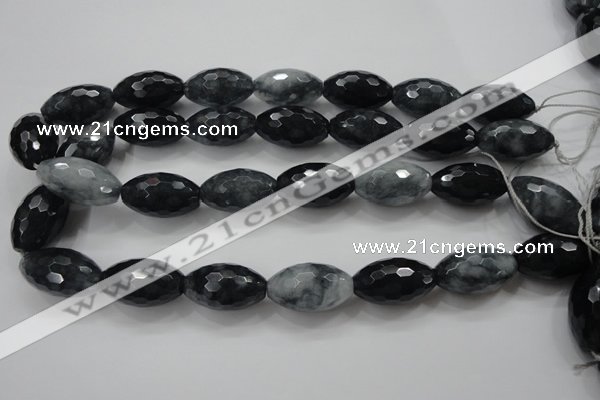 CCN1619 15.5 inches 15*25mm faceted rice candy jade beads
