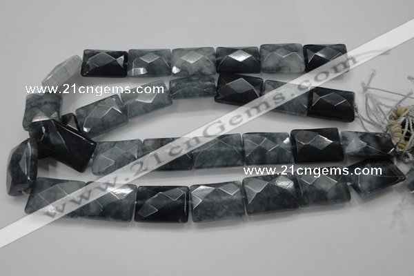 CCN1626 15.5 inches 18*25mm faceted rectangle candy jade beads