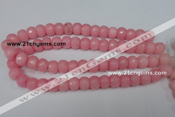CCN163 15.5 inches 12*16mm faceted rondelle candy jade beads