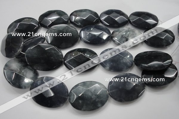 CCN1646 15.5 inches 30*40mm faceted oval candy jade beads