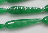 CCN1668 15.5 inches 8*40mm faceted teardrop candy jade beads wholesale