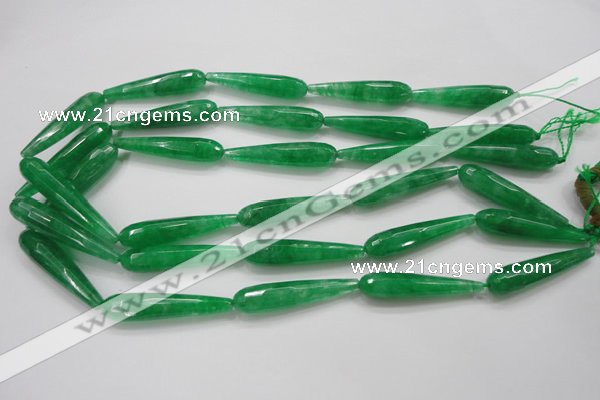 CCN1668 15.5 inches 8*40mm faceted teardrop candy jade beads wholesale