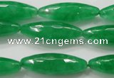 CCN1670 15.5 inches 10*30mm faceted rice candy jade beads wholesale