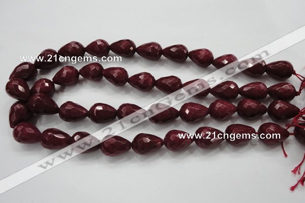 CCN1677 15.5 inches 13*18mm faceted teardrop candy jade beads wholesale