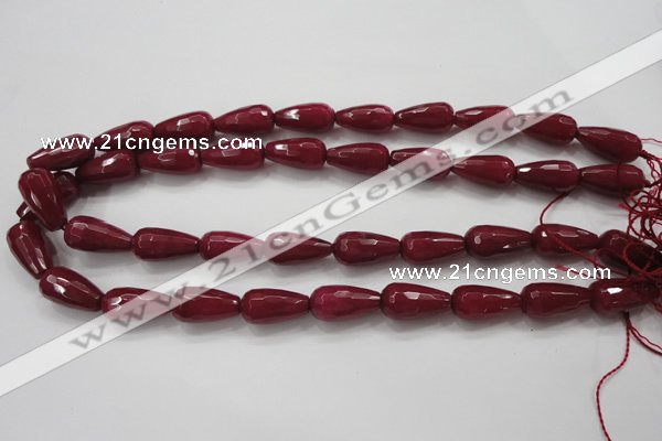 CCN1679 15.5 inches 10*20mm faceted teardrop candy jade beads wholesale