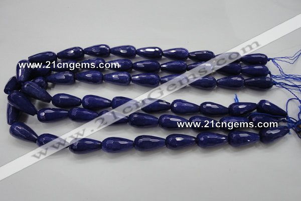 CCN1692 15.5 inches 10*20mm faceted teardrop candy jade beads wholesale