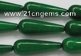 CCN1704 15.5 inches 10*30mm teardrop candy jade beads wholesale