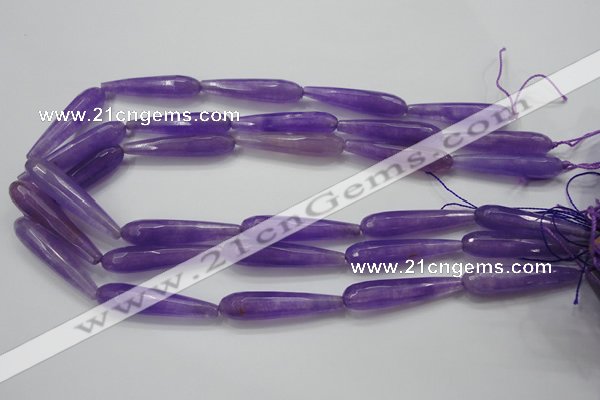 CCN1712 15.5 inches 9*40mm faceted teardrop candy jade beads wholesale